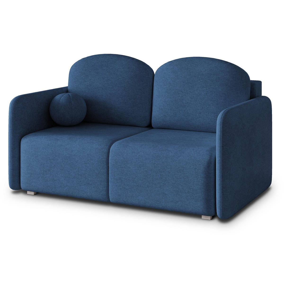 BETTSOFA SUVI II NV Blau Geflochtener Stoff mit Schlaffunktion - Blau, Textil (90/85/153cm) - MASSENO