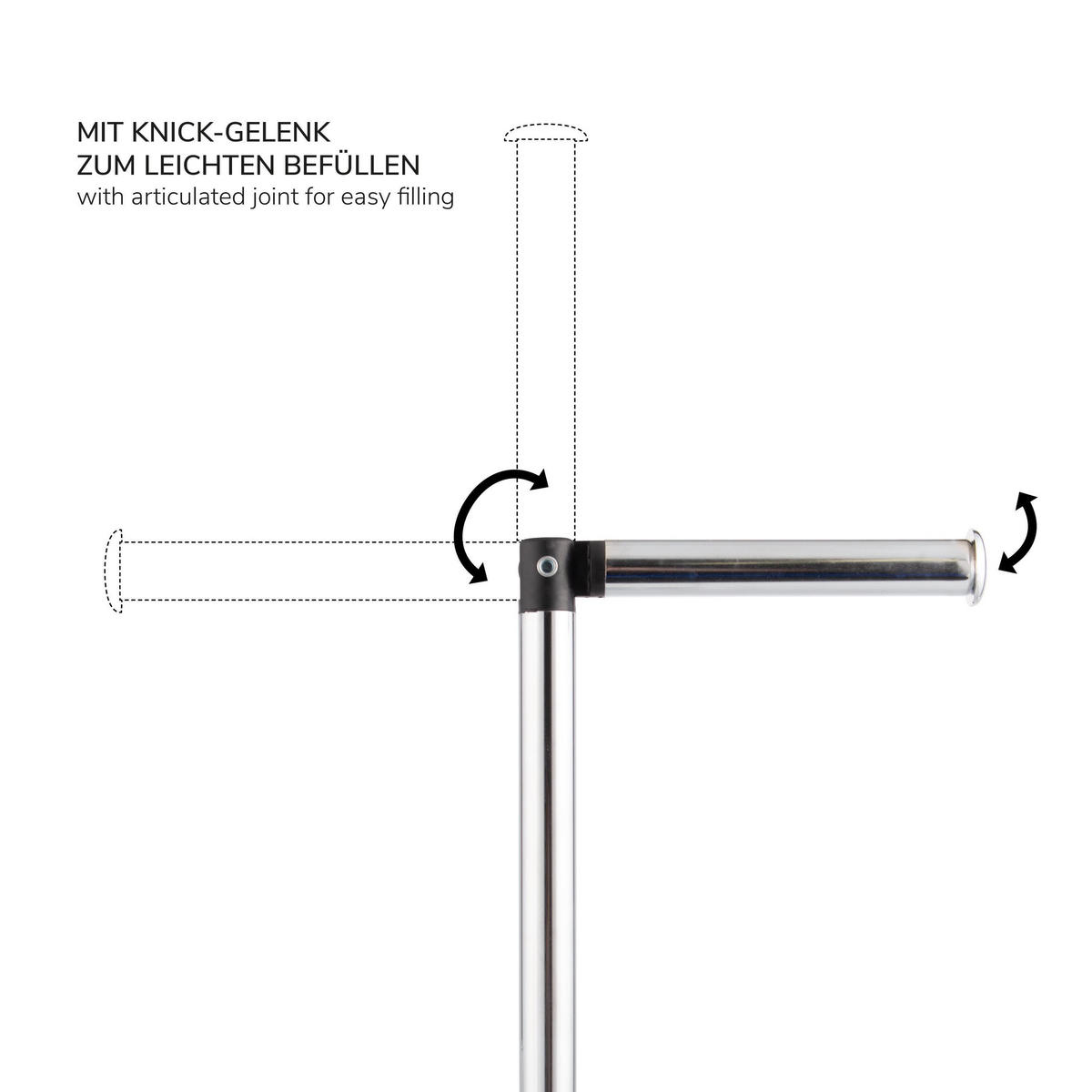 STAND-WC-ROLLENHALTER, silber - Chromfarben, Metall (19/55/19cm) - bremermann