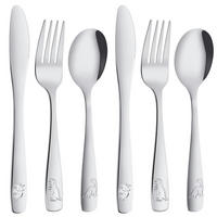 KINDERBESTECK 6-teiliges Set Edelstahl Dinosaurier-Motiv - Silberfarben, Metall