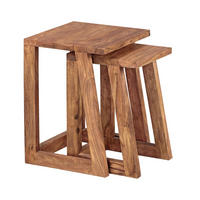 BEISTELLTISCH Set – 2-teilig Massivholz verschiedene Größen - Braun, Holz (36/36/50cm) - KADIMA DESIGN