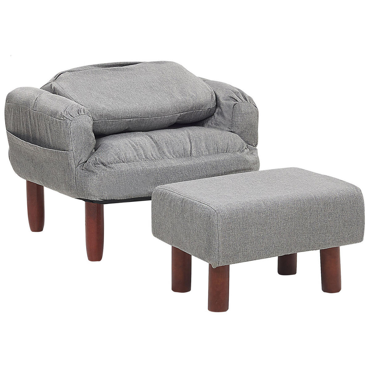 SESSEL Polsterbezug Grau Oland - Grau, Holz/Textil (65/92/65cm) - Beliani