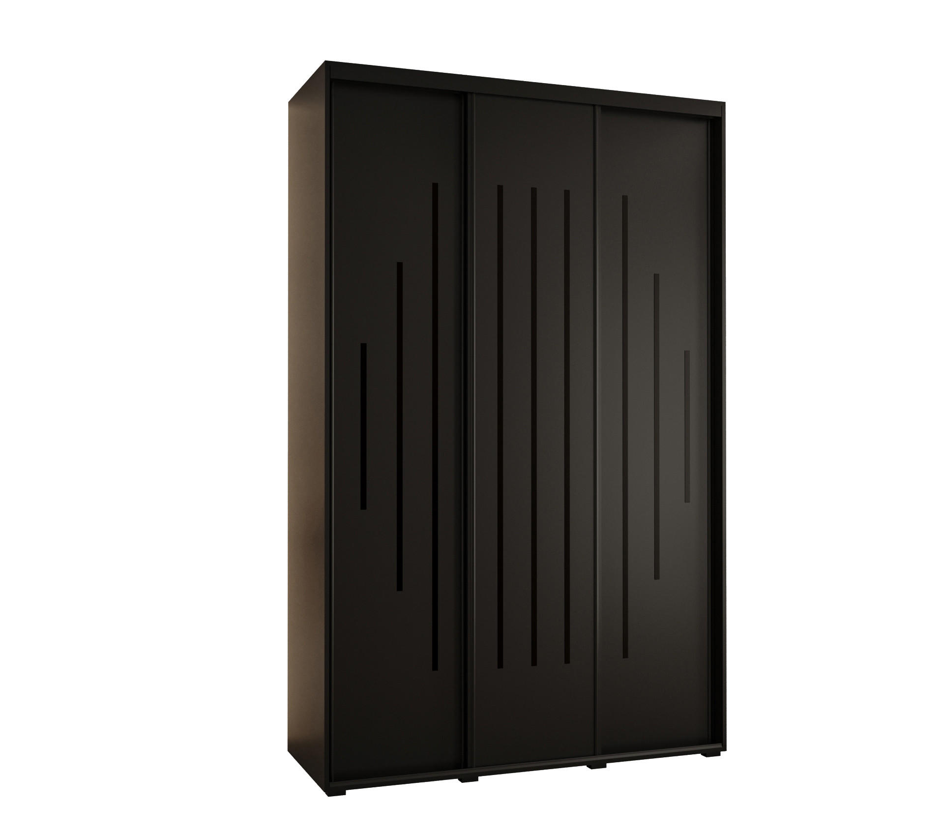 SCHWEBETÜRENSCHRANK 235,2/150/60 3-türig - Schwarz, Holz/Metall (150/235/60cm) - Abiks Möbel