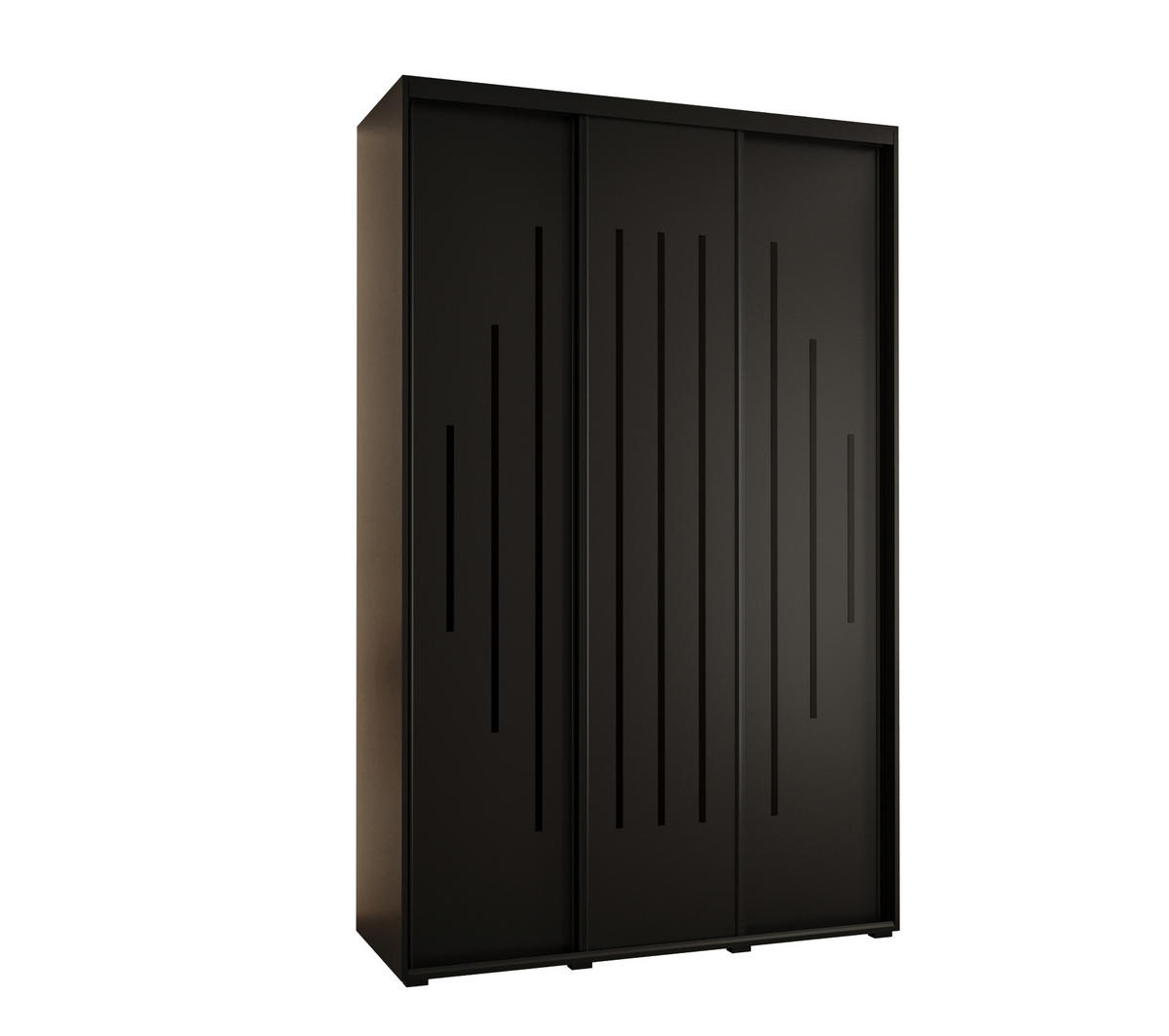 SCHWEBETÜRENSCHRANK 235,2/150/60 3-türig - Schwarz, Holz/Metall (150/235/60cm) - Abiks Möbel