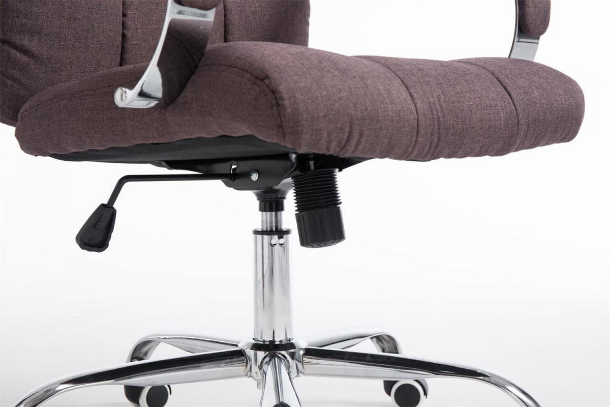 DREHSTUHL Stoff braun - Chromfarben/Braun, Textil/Metall (54/105/51cm) - CLP