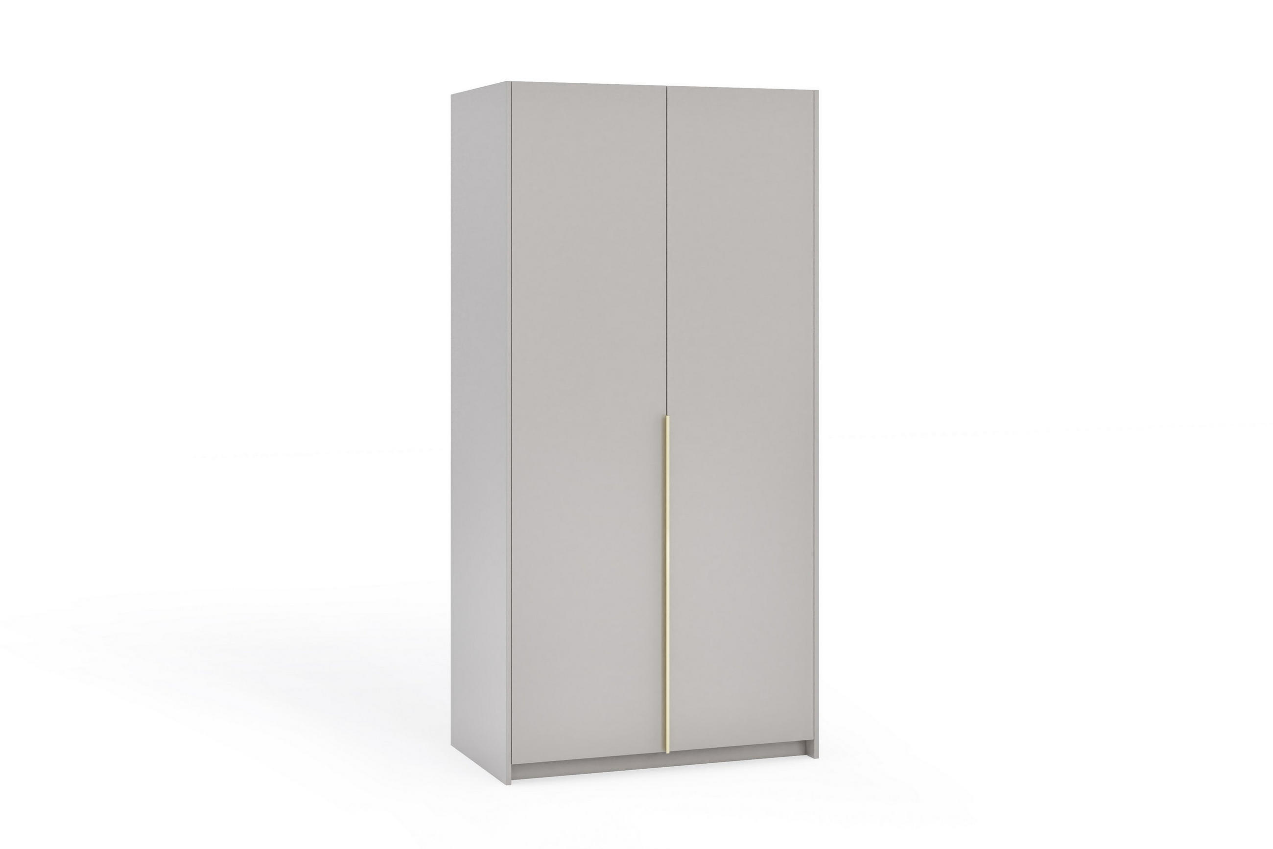 DREHTÜRENSCHRANK AMARA 100/204/58cm 2-türig Kaschmir - Kaschmir/Goldfarben, Holzwerkstoff (100/204/58cm) - MASSENO