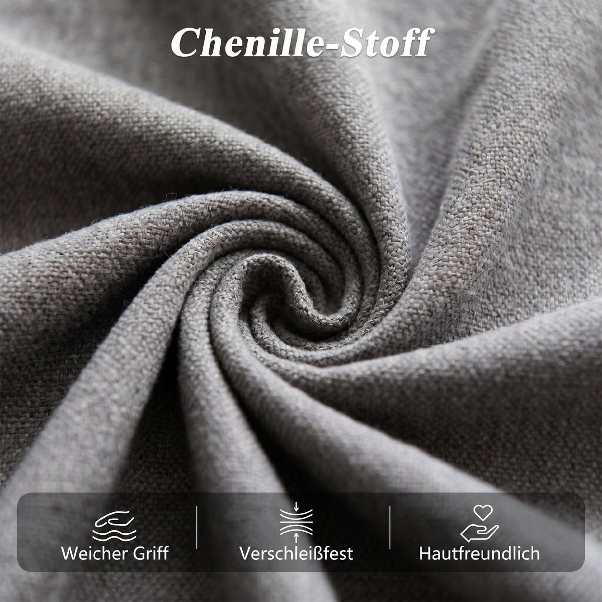 SCHLAFSESSEL Chenille 100 Polyester Metall Grau - Schwarz/Grau, Textil/Metall (67/96/73cm) - HOMCOM