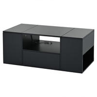 COUCHTISCH Schwarz 100/50/40 cm mit LED - Schwarz, Holzwerkstoff (50/100/40cm) - PANGIVO