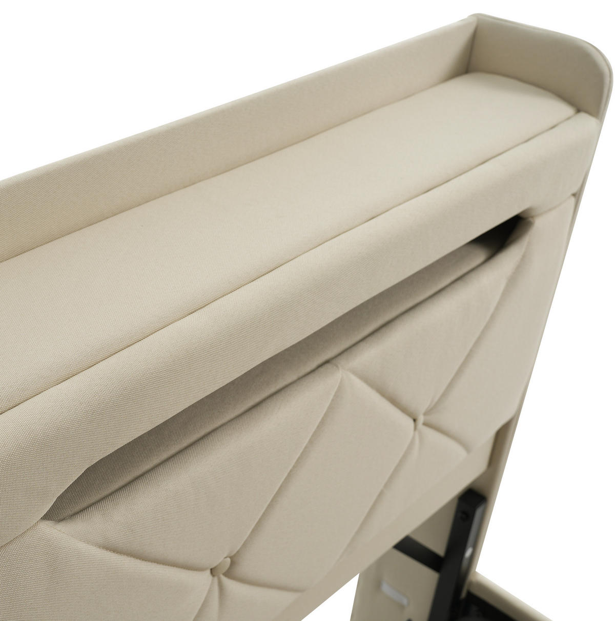 POLSTERBETT mit Stauraum und LED 160x200 cm Leinen Beige - Beige, Metall (160/200cm) - Meubliv