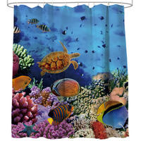 DUSCHVORHANG Ocean 180 x 200 cm - Blau, Textil (180/200cm) - Sanilo