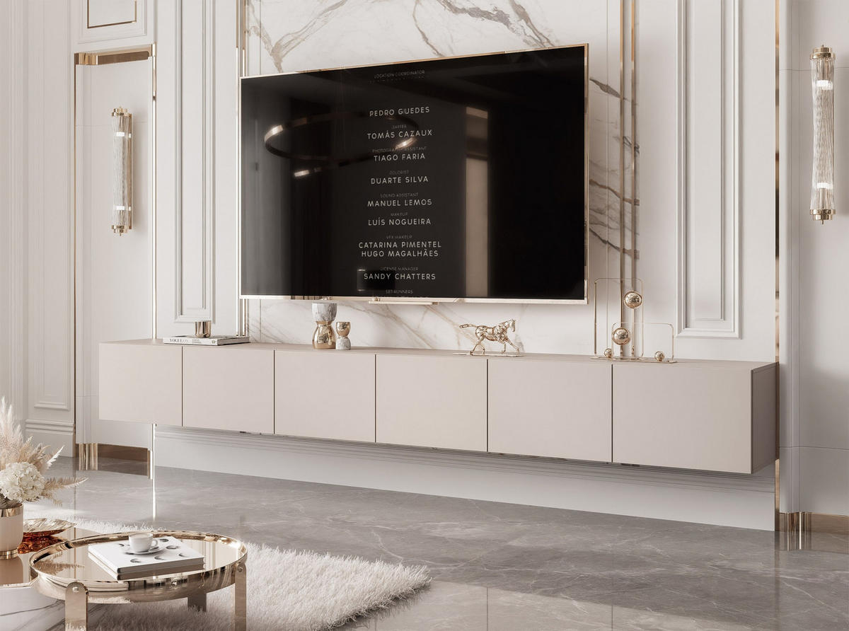 TV-LOWBOARD kaschmir, hängend mit LED-Beleuchtung - Kaschmir, Holzwerkstoff (300/36/40cm) - Idohome