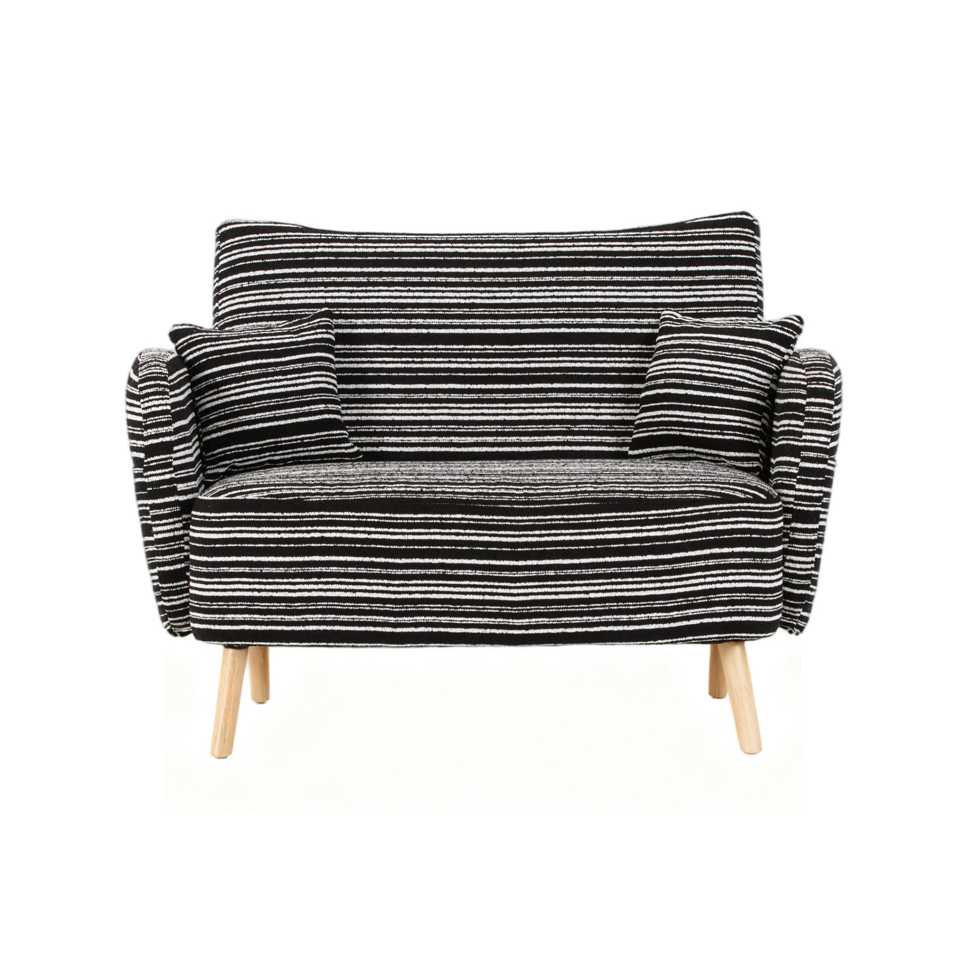 DVOUMÍSTNÁ pohovka ze smyčkové tkaniny 121x81,5x87 cm černá s bočními kapsami a pohodlným sedákem - černá, textil (81.5/87/121cm) - Modfu