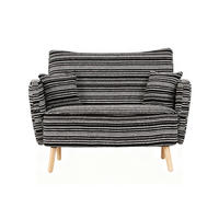 DVOUMÍSTNÁ pohovka ze smyčkové tkaniny 121x81,5x87 cm černá s bočními kapsami a pohodlným sedákem - černá, textil (81.5/87/121cm) - Modfu