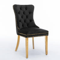STUHL-SET DE-36289 2 Stück mit goldenen Beinen Schwarz - Schwarz, Holz (50/95/65cm) - ComfortXL