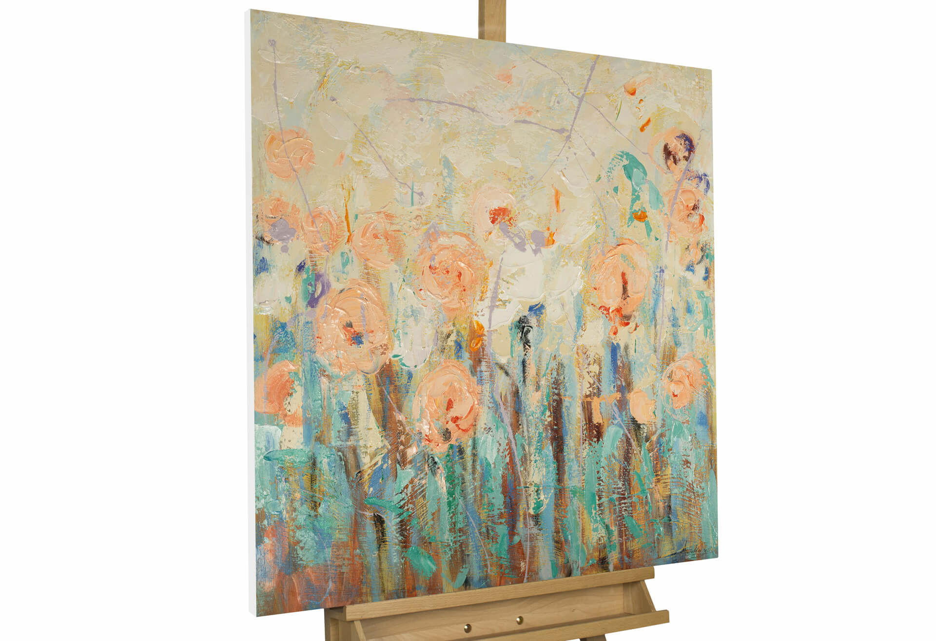 ACRYLBILD HANDGEMALT 90/90 cm - Multicolor, Holz/Textil (90/90cm) - KUNSTLOFT