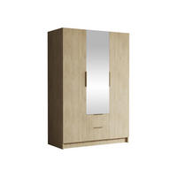 KLEIDERSCHRANK Calwi II - Eichefarben/Goldfarben, Holzwerkstoff/Kunststoff (150/216/60cm) - MIRJAN24