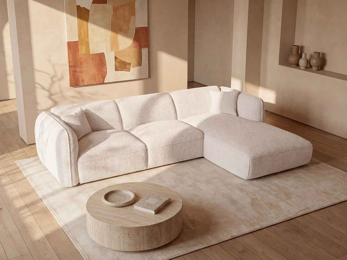 SOFA - 5 Personen - stoff - beige Camilio - Beige, Kunststoff/Textil (272/74/165cm) - Vente-Unique