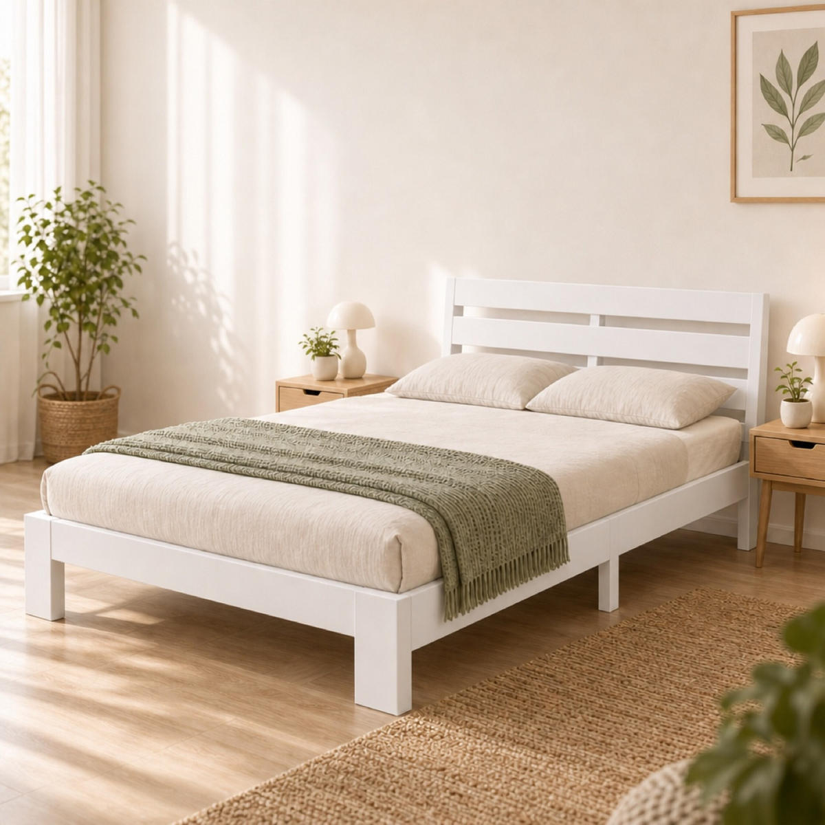 BETT Weiß Massivholz mit Lattenrost 120x200 cm - Weiß, Holz - Relaxdays
