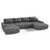 WOHNLANDSCHAFT Draco U dunkelgrau - Chromfarben/Dunkelgrau, Textil/Metall (350/85/185cm) - Beautysofa