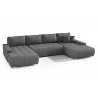 WOHNLANDSCHAFT Draco U dunkelgrau - Chromfarben/Dunkelgrau, Textil/Metall (350/85/185cm) - Beautysofa