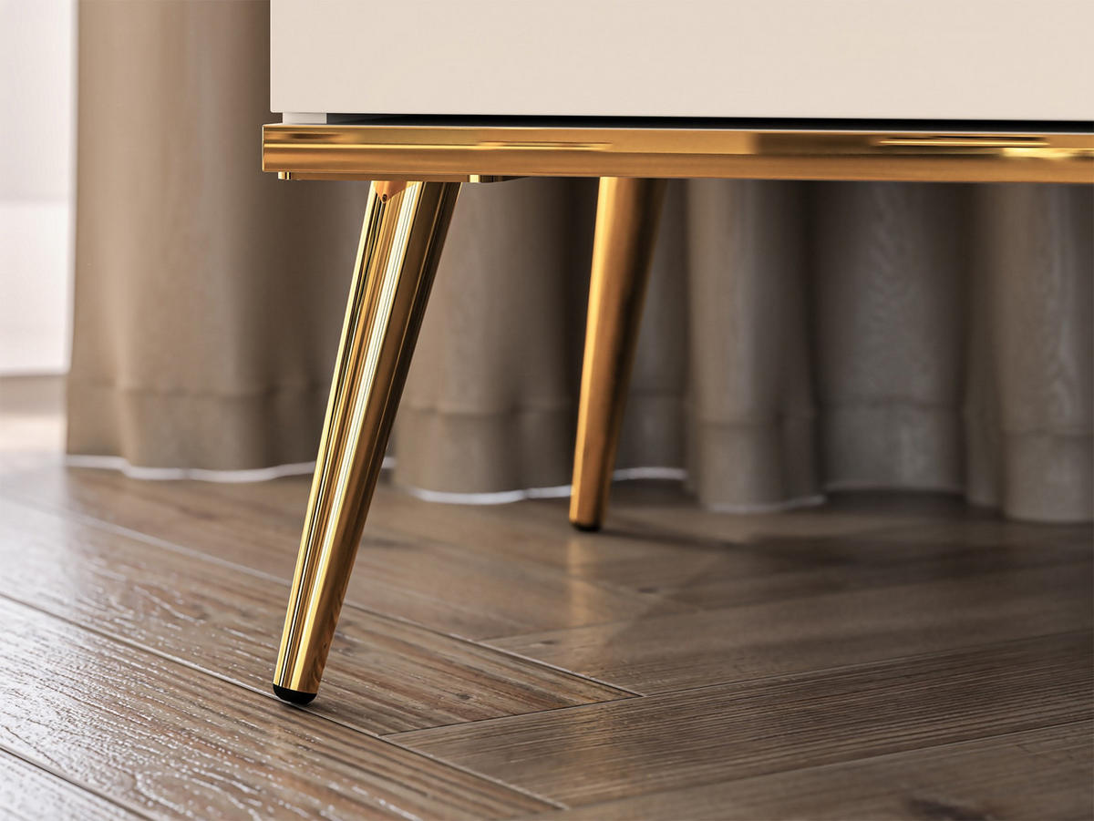 SIDEBOARD Selgin Greige 120 cm - Taupe/Goldfarben, Holzwerkstoff/Metall (120/84.8/39.7cm) - Selsey