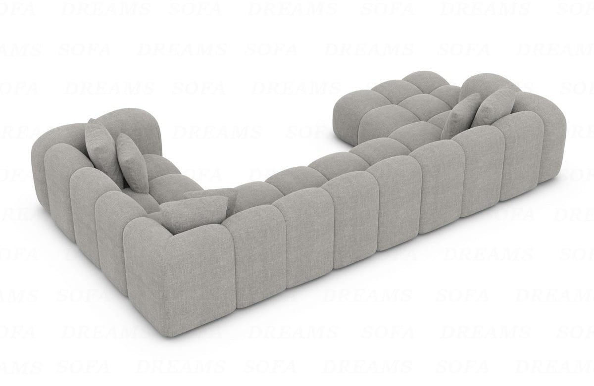 WOHNLANDSCHAFT Cloud Hellgrau Strukturstoff - Hellgrau, Kunststoff (314/72/184cm)