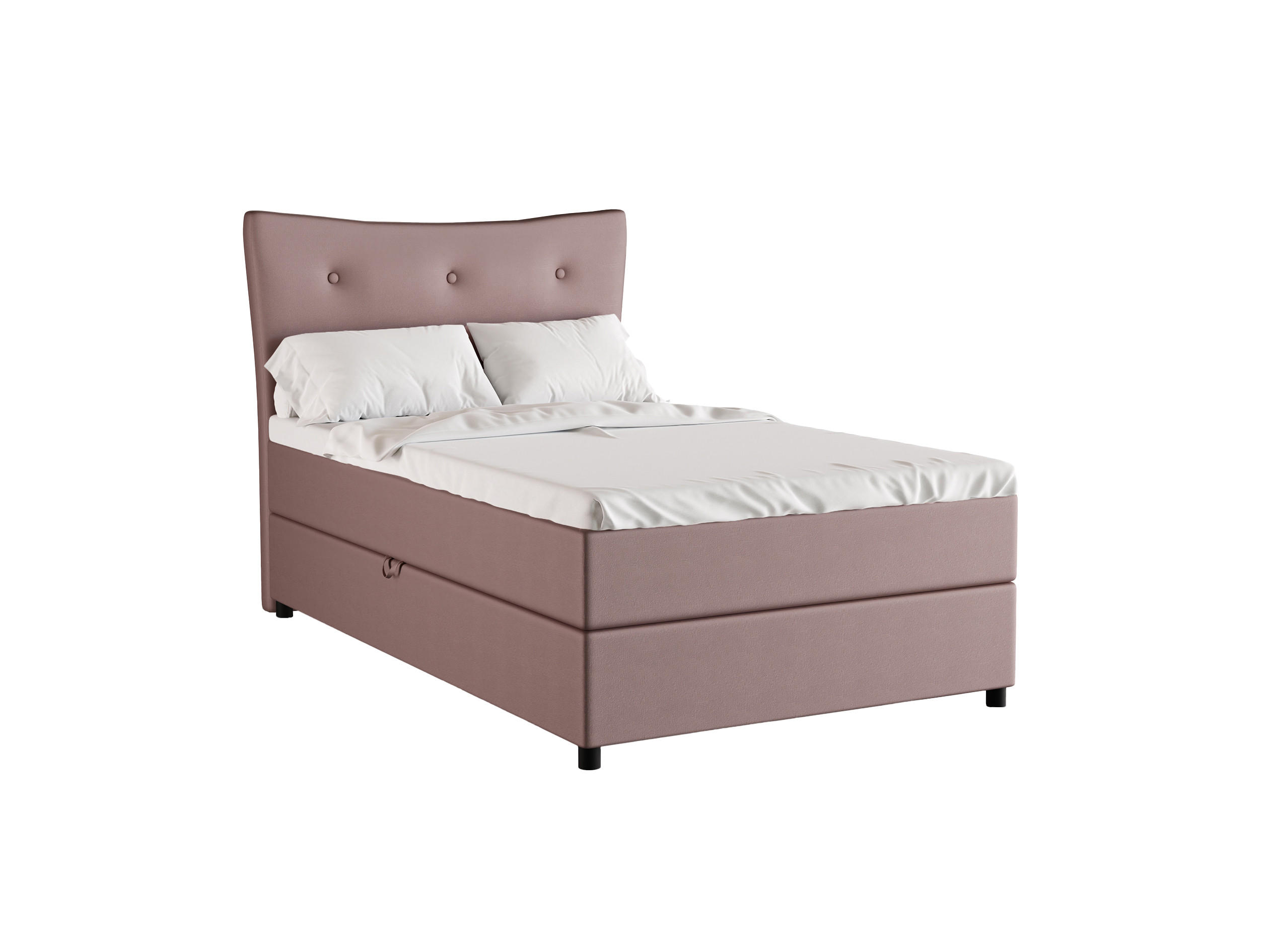 BOXBETT Nevada 120x200 cm Polsterbett mit hochwertiger Bonell-Matratze und Topper - rosa - Rosa, Holz (120/200cm) - Homesy