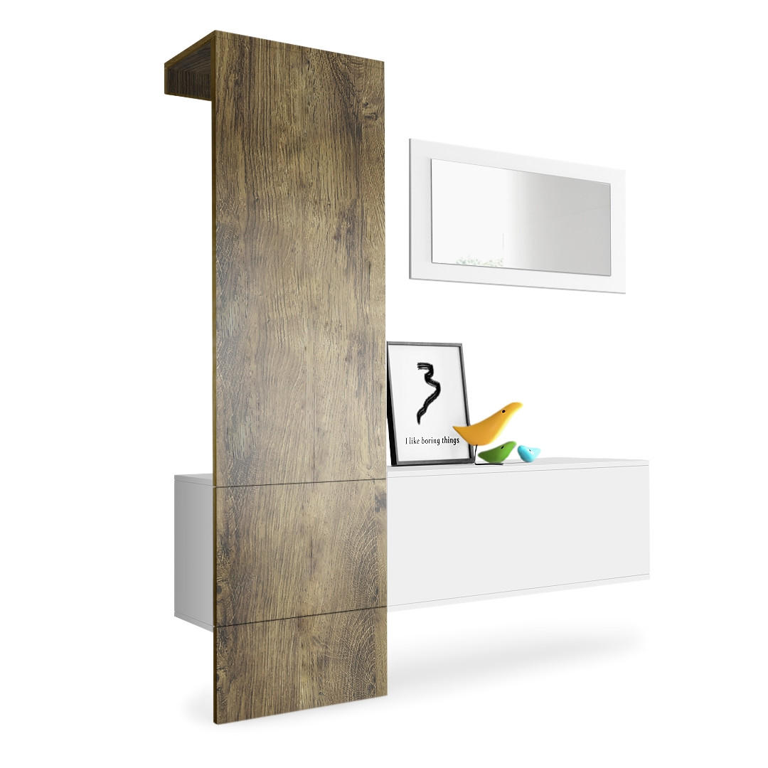 GARDEROBE Carlton Paneel in Eiche Ribbeck - Alteiche, Holzwerkstoff (156/193/35cm) - Vladon