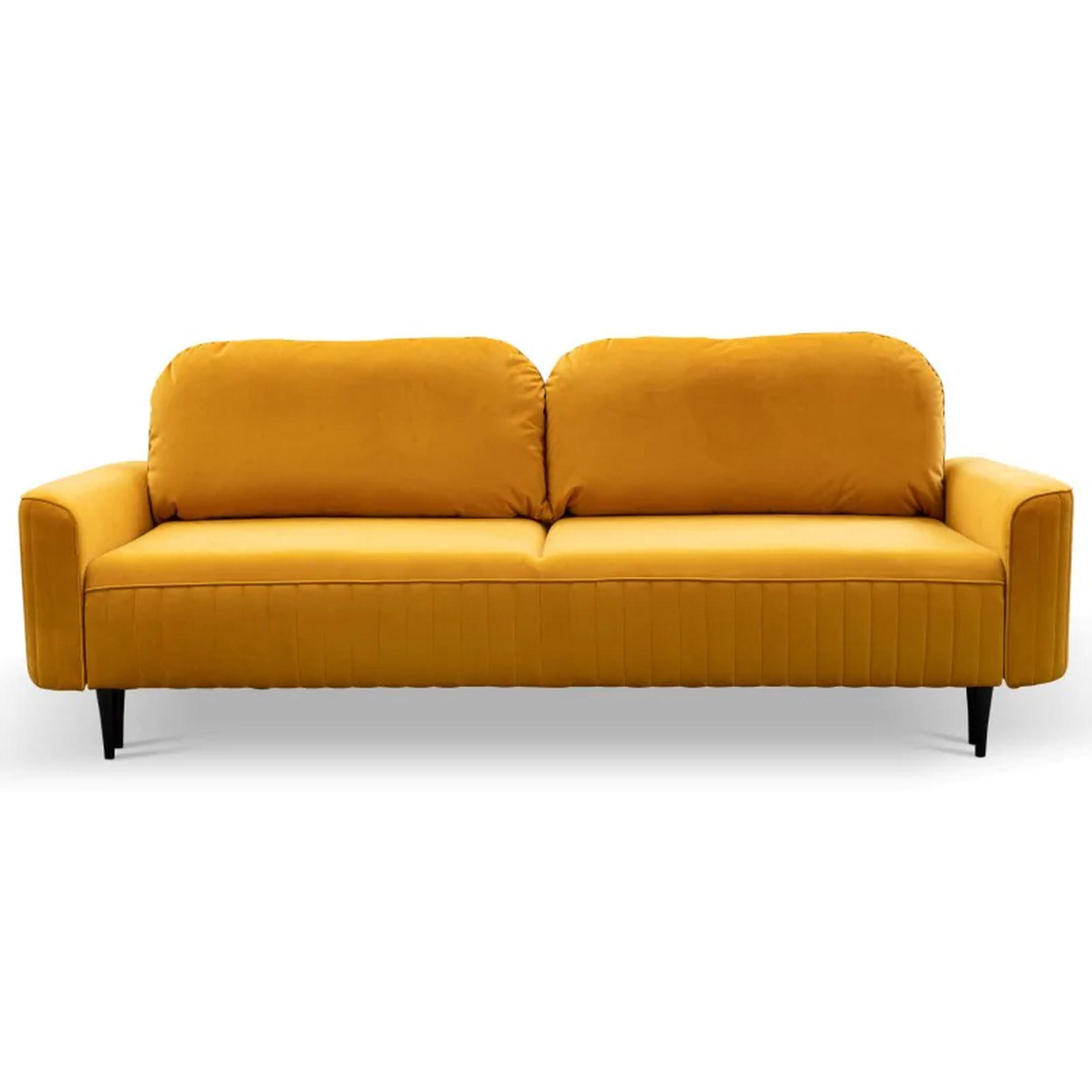 SCHLAFSOFA ANES, Sofa mit Schlaffunktion und Bettkasten, Farbe: Gelb, Velourstoff - Gelb, Textil (244/92/102cm) - Sepro Meble