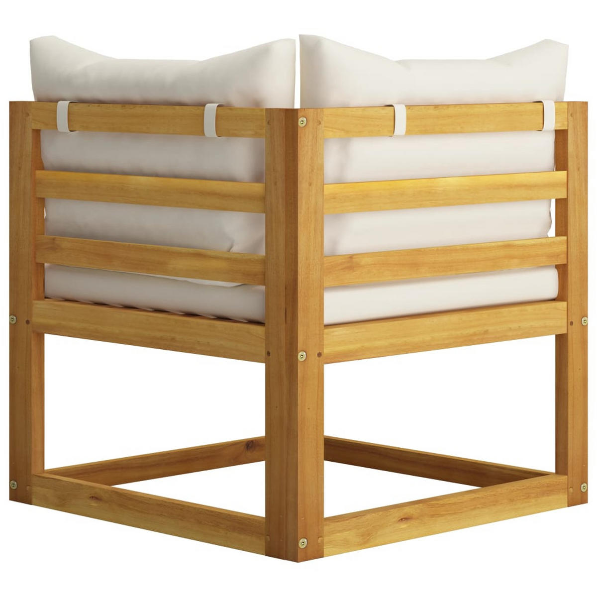 LOUNGEGARNITUR mit Auflagen, aus Massivholz Akazie, Crème, 7-teiliges Set - Creme, Holz - vidaXL