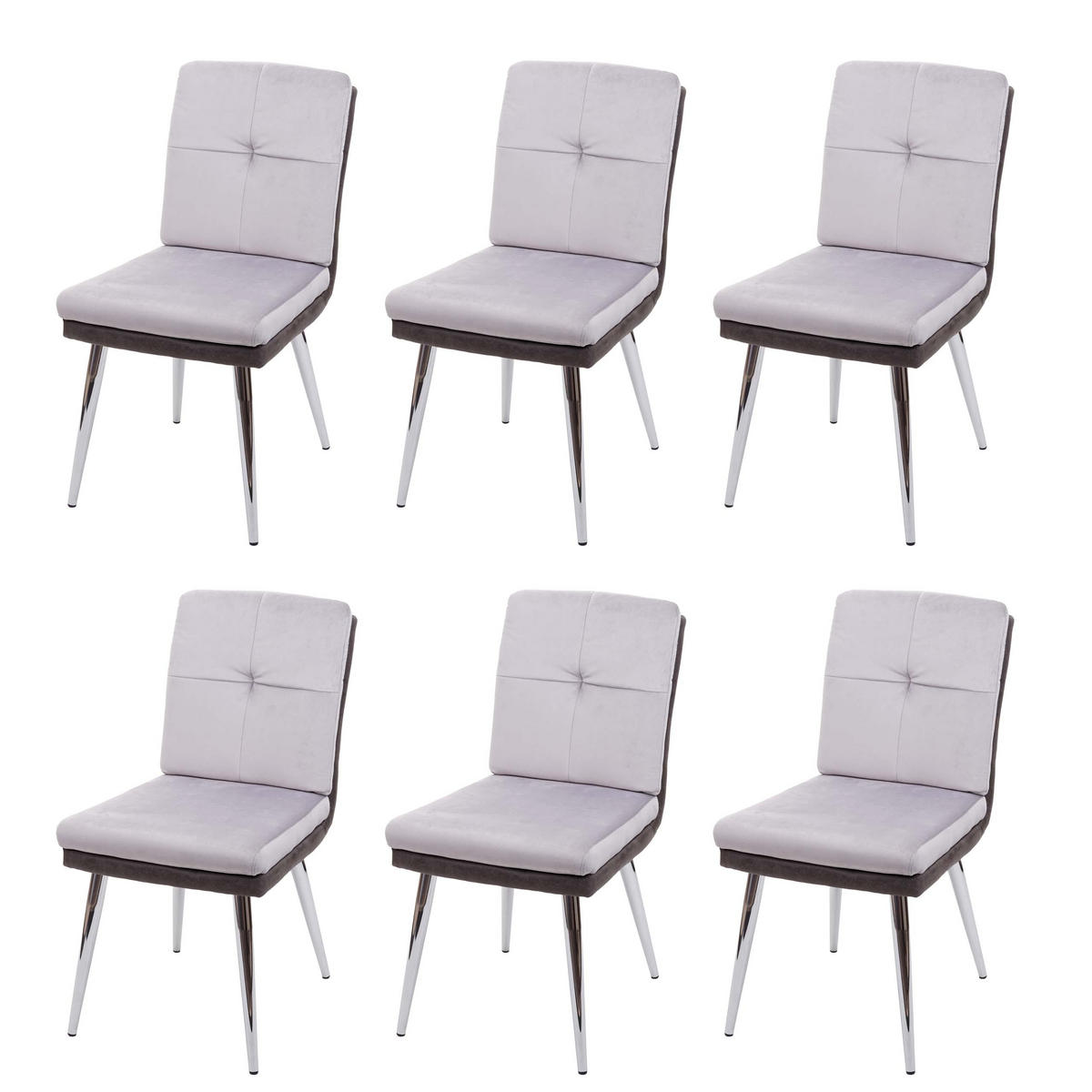 ESSZIMMERSTUHL Grau 6er-Set - Grau, Textil (46/91/66cm) - MCW