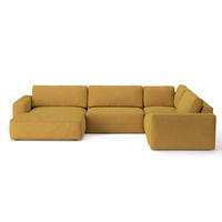 WOHNLANDSCHAFT mit wasserabweisendem Stoff - Currygelb/Gelb, Holz/Kunststoff (249/89/367cm) - Cotta