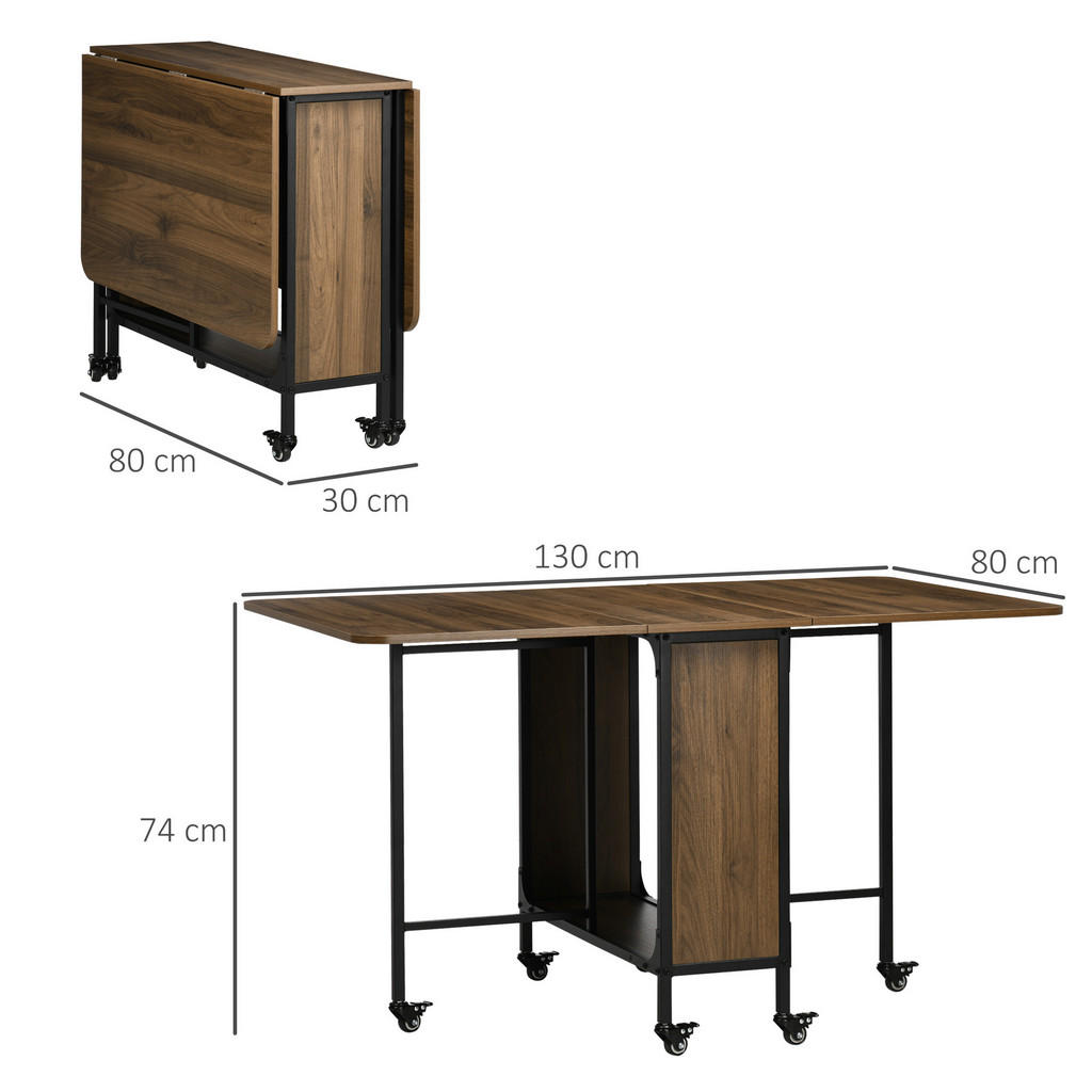 Thumbnail - Homcom Esstisch, Braun, Kunststoff, 80x74x130 cm, Esszimmer, Tische, Esstische
