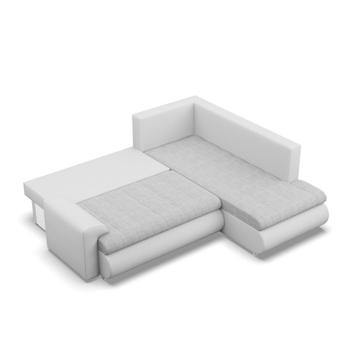 ECKSOFA RECHTS MIT SCHLAFFUNKTION FORESTA, Grau + Grau - Hellgrau/Grau, Textil (230/200cm) - Mebligo