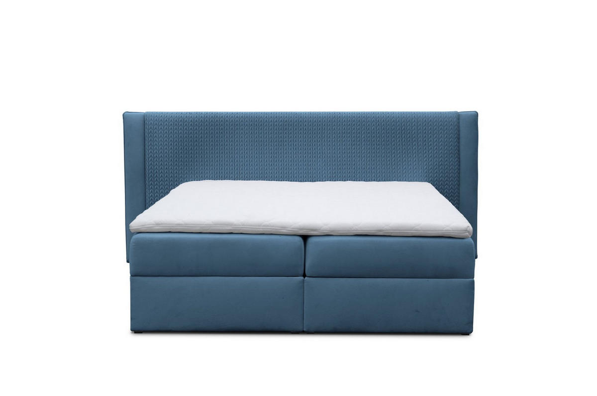 BOXBETT Cedric In Magic Velvet - Blau, Holzwerkstoff/Textil (140/200cm) - Fun Möbel