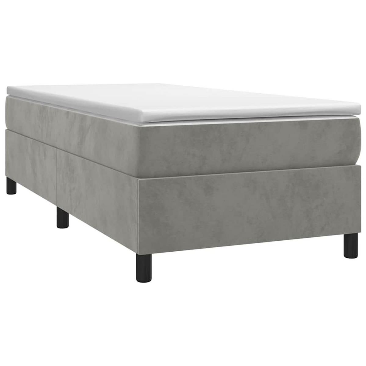 BOXSPRINGBETT 80/200 Cm Grau Samt - Grau, Textil (80/203cm) - vidaXL