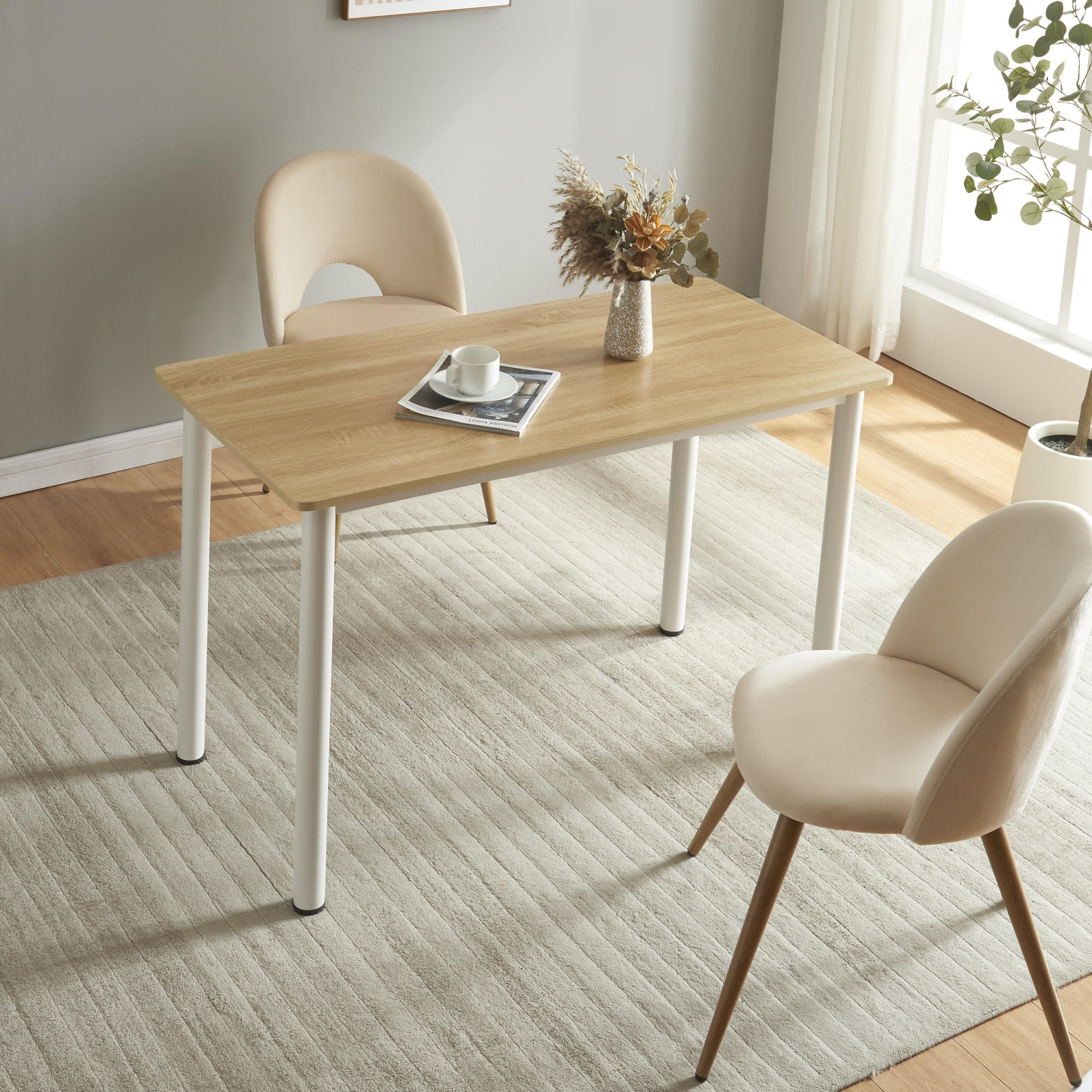 ESSTISCH Tammela - Eichefarben/Weiß, Holzwerkstoff/Metall (120/60/75cm) - [en.casa]