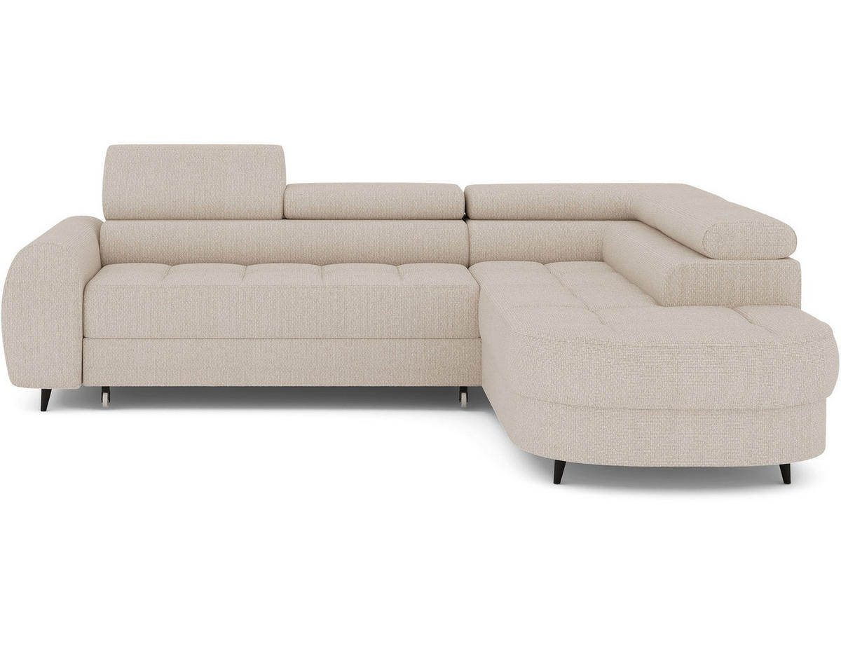 ECKSOFA Vesteria mit Schlaffunktion und Bettkasten – Modernes Design, verstellbare Kopfstützen und hoher Sitzkomfort - Beige, Kunststoff (279/72cm) - Wohnideebilder