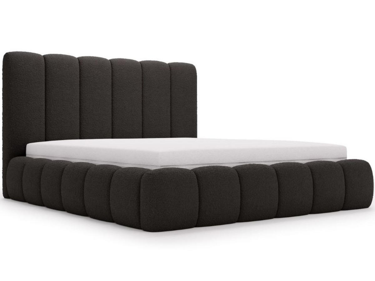 POLSTERBETT Imperial 140x200 Bouclé-Stoff Schwarz - Schwarz, Textil (140/200cm) - Graingold