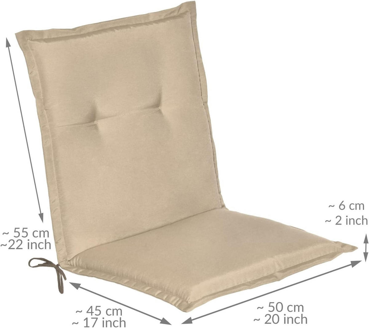 NIEDERLEHNERAUFLAGE Loft NL 100x50x6cm Natur (8tlg) - Naturfarben, Textil (50/6/100cm) - Beautissu 