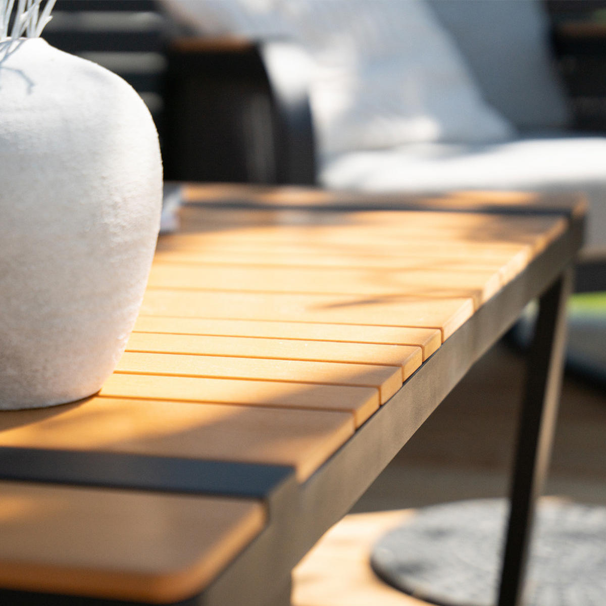 GARTENLOUNGE ALUMINIUM MARABA - Hellgrau - Schwarz, Kunststoff/Metall - Home Deluxe