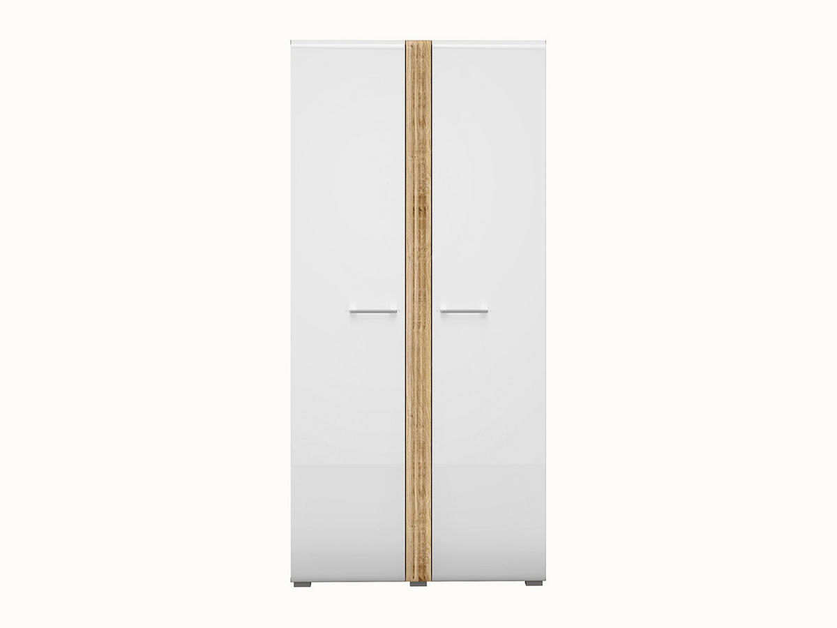 KLEIDERSCHRANK – 92 cm – Adagio – Weiß / Eichefarben - Eichefarben/Weiß, Holzwerkstoff (92/196/56cm) - hi-markt