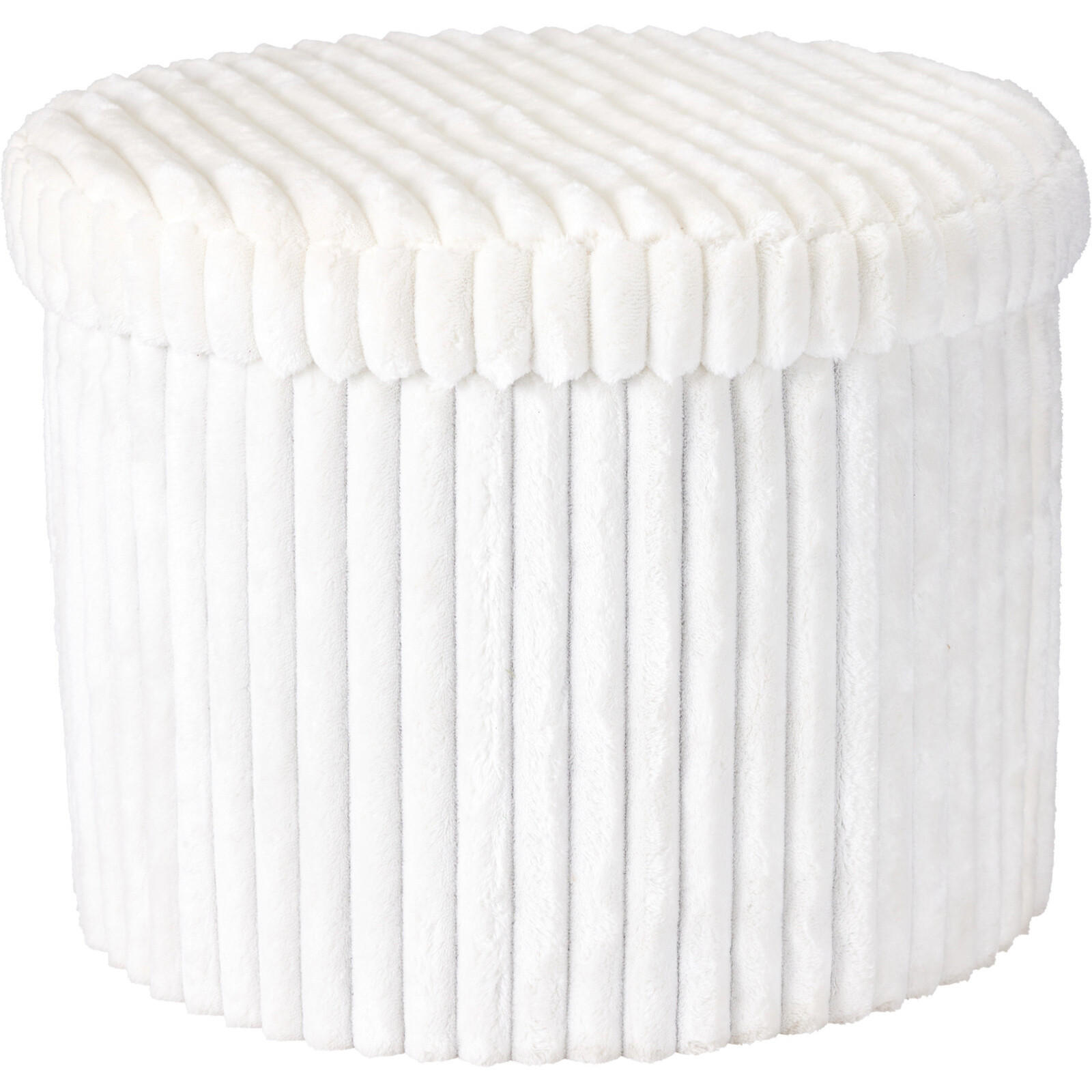 POUF mit Stauraum 52/52/38,5 cm - Weiß, Textil (52/38.5/52cm) - Storage solutions