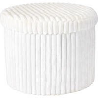 POUF mit Stauraum 52/52/38,5 cm - Weiß, Textil (52/38.5/52cm) - Storage solutions