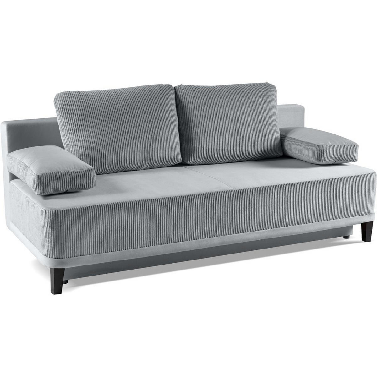 SCHLAFSOFA 3-Sitzer Riso mit Bettkasten, Grau - Schwarz/Grau, Textil (200/91/90cm) - Beautysofa