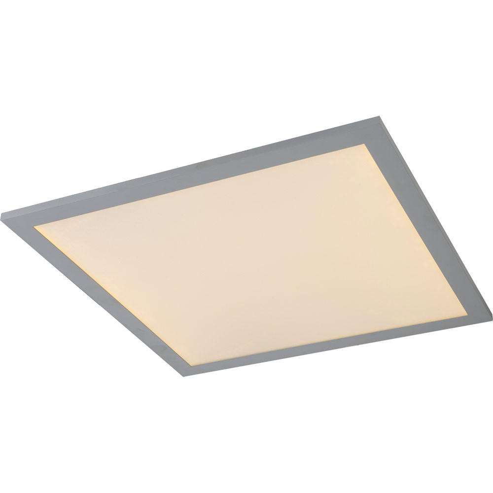 LED DECKENLEUCHTE Aluminium Silber opal - Silberfarben, Metall (45/45/5.1cm) - Globo Lighting