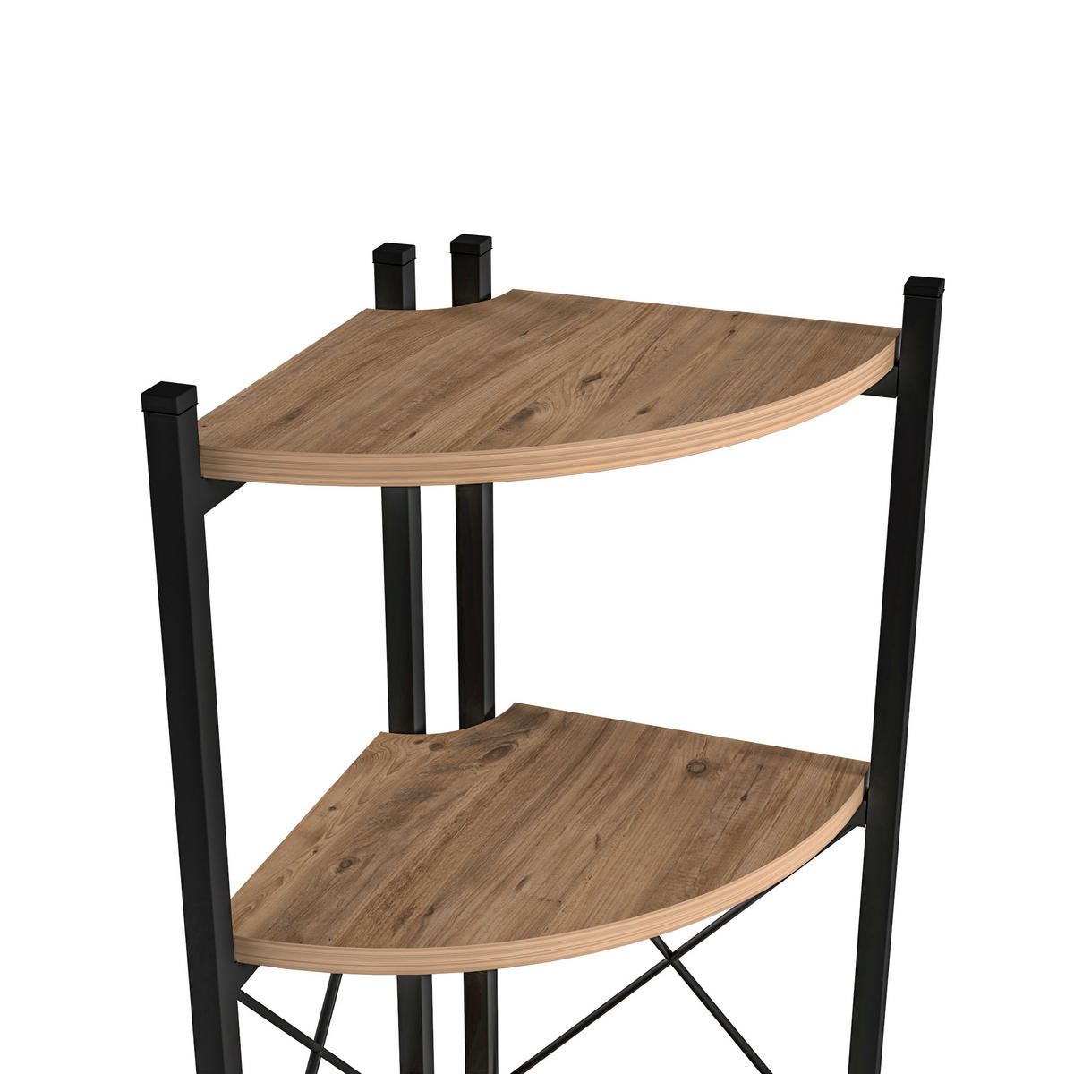 ECKREGAL Ulfborg - Schwarz/Braun, Holzwerkstoff/Metall (30/160/30cm) - [en.casa]