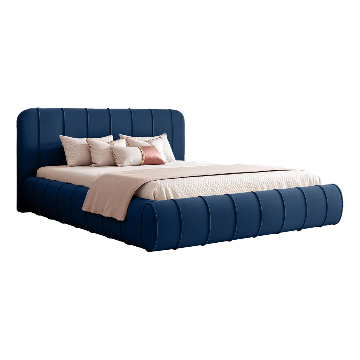 POLSTERBETT TIRO 160x200 cm, Blau - Blau, Textil (200/160cm) - Fedve