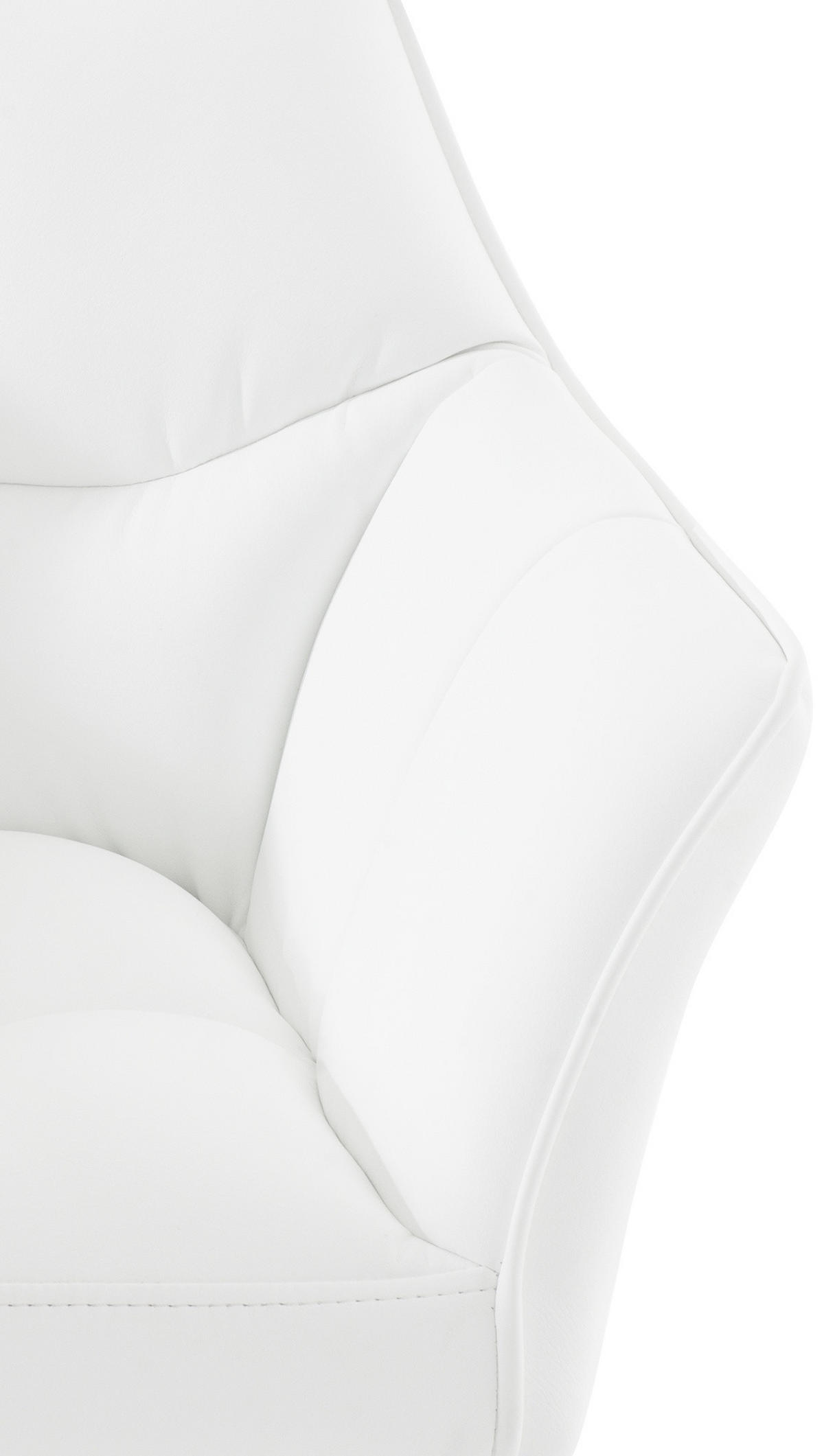 BARHOCKER Lederlook weiß - Weiß, Textil/Metall (64/110/48cm) - CLP