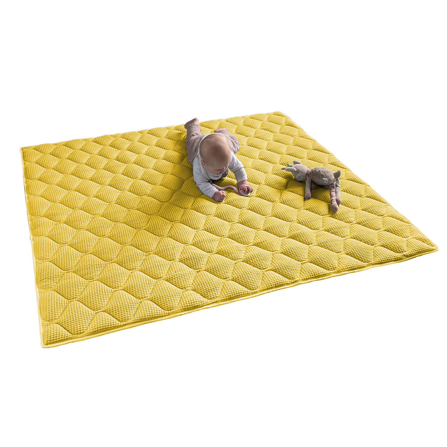 KRABBELDECKE Senfgelb 120x120cm - Gelb, Textil (120/120cm) - Sanosoft