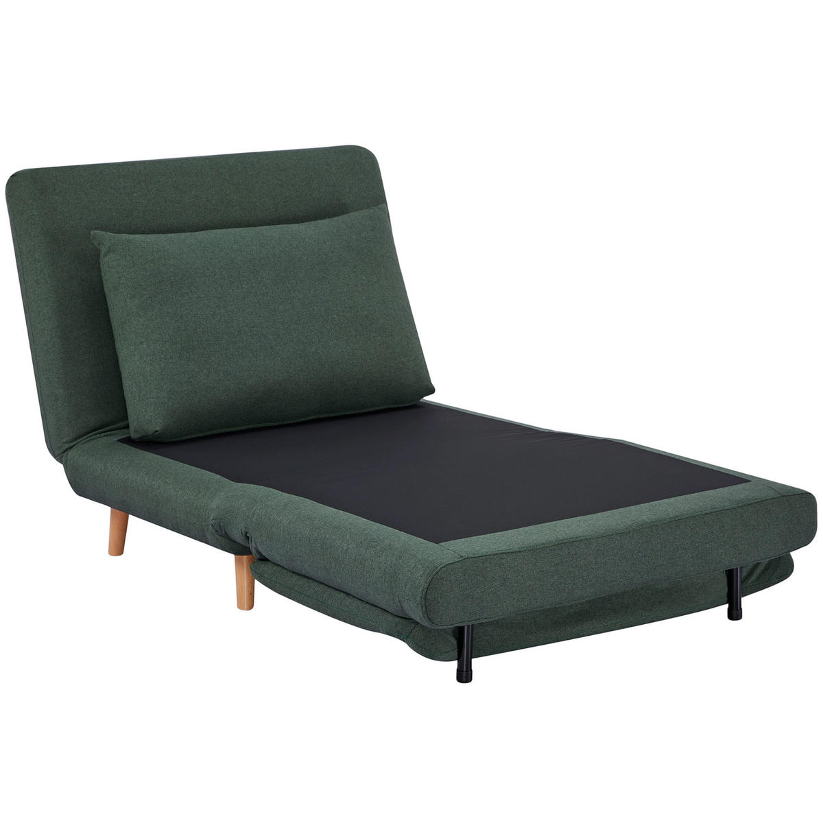 SCHLAFSESSEL 3-in-1 DE-08256 mit Bettfunktion Dunkelgrün - Dunkelgrün, Holzwerkstoff (95/80/90cm) - ComfortXL